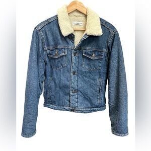 ARITZIA | TNA Newington Sherpa Oversized Denim Jacket size XXS